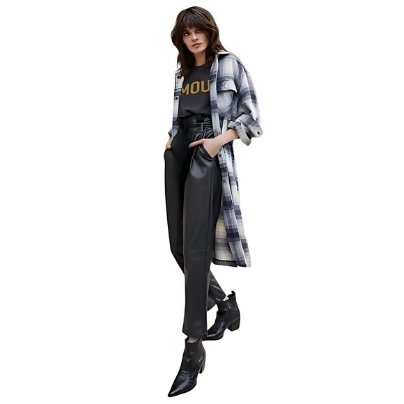 Blank NYC Paperbag Waist Vegan Leather Pants Size 28 No Belt NWTS - Picture 8 of 9